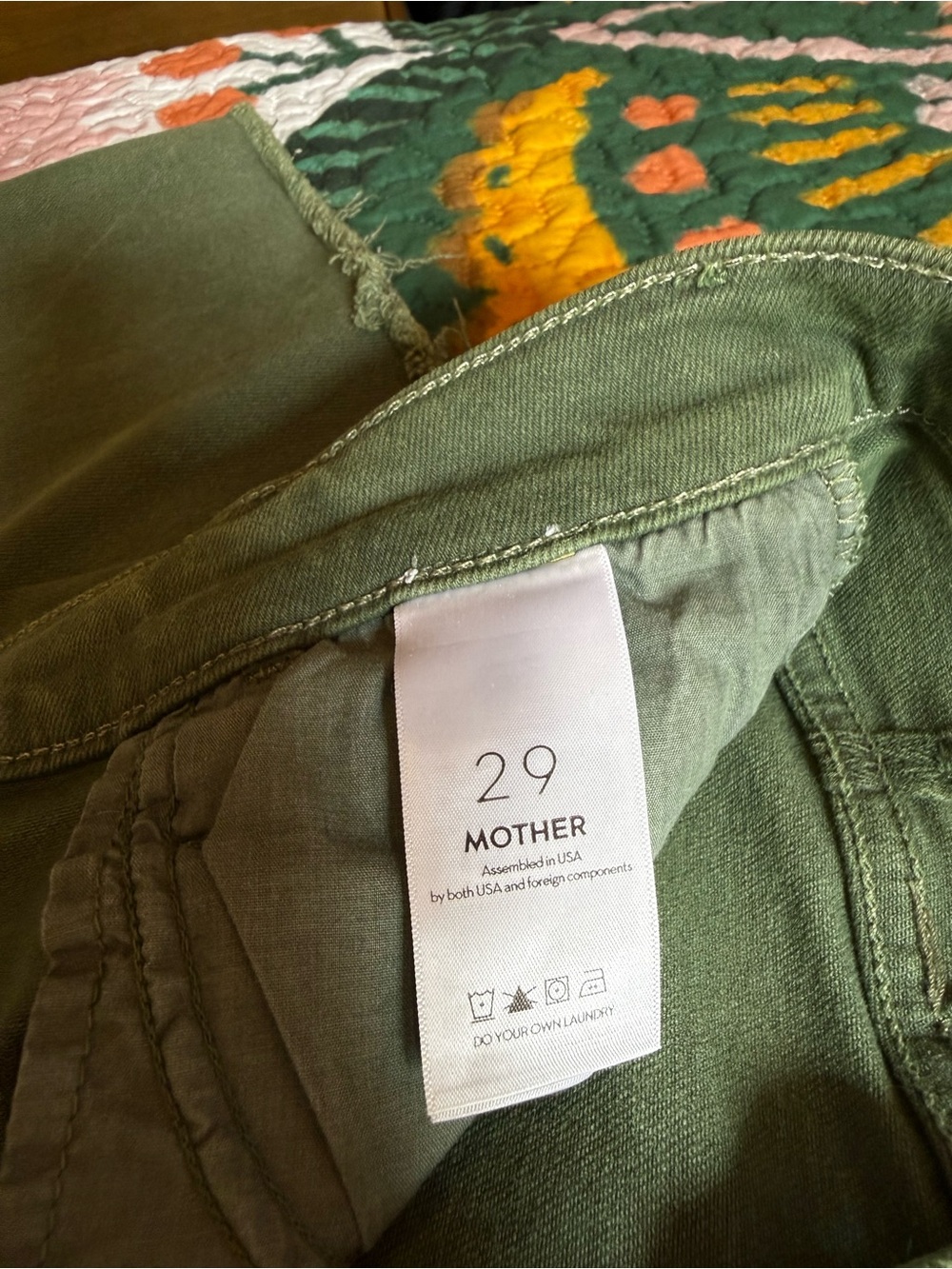 MOTHER Trendy Chic High-Rise Olive Green Boot Cut Jeans - Picture 6 of 8